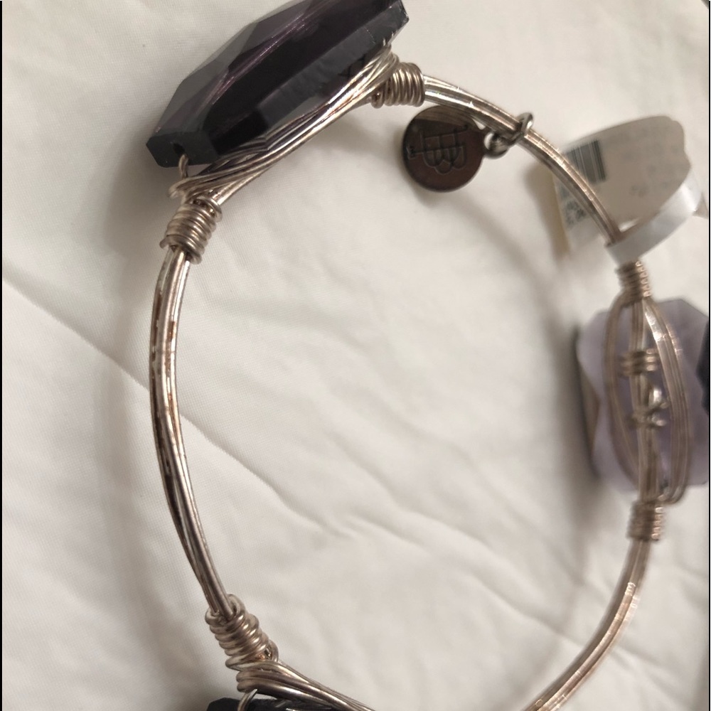 Wire wrapped crystal bangle